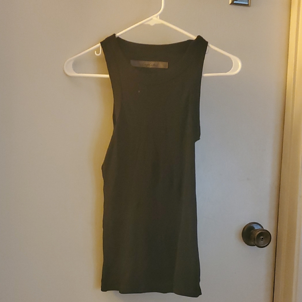Enza Costa Black Fitted Sleeveless Tank Top
